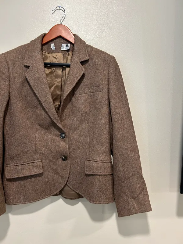 Vintage brown/beige blazer Brown - Image 4