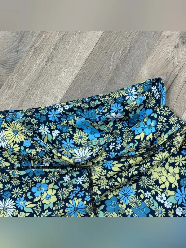 Free People Movement Lose Control Floral‎ Wrap Waist Leggings Blue Small Boho - Image 6