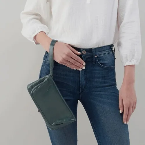 HOBO‎ LAUREN CLUTCH LEATHER WRISTLET WALLET Sage Henna Luxury Leather, NWT - Image 9