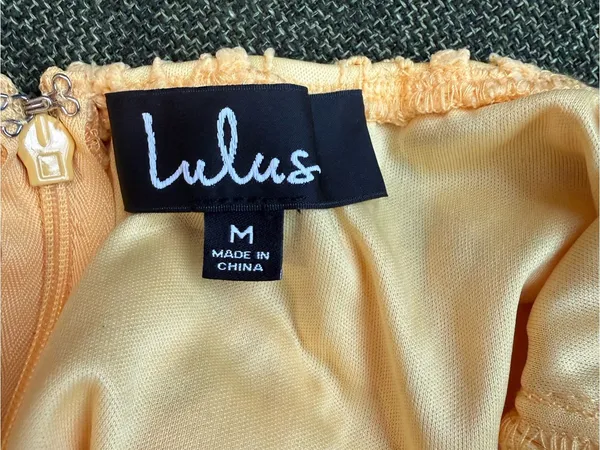 Lulu's Yellow Lace Short Sleeve Cocktail Dress - Image 3