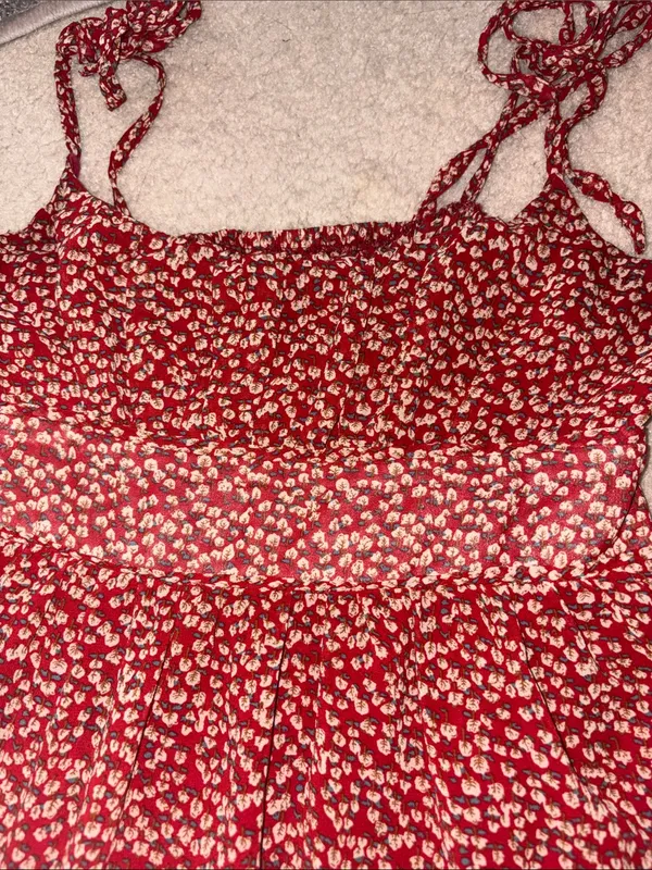 Princess Polly Rust Red Floral Tie-Strap Mini Dress - Image 4