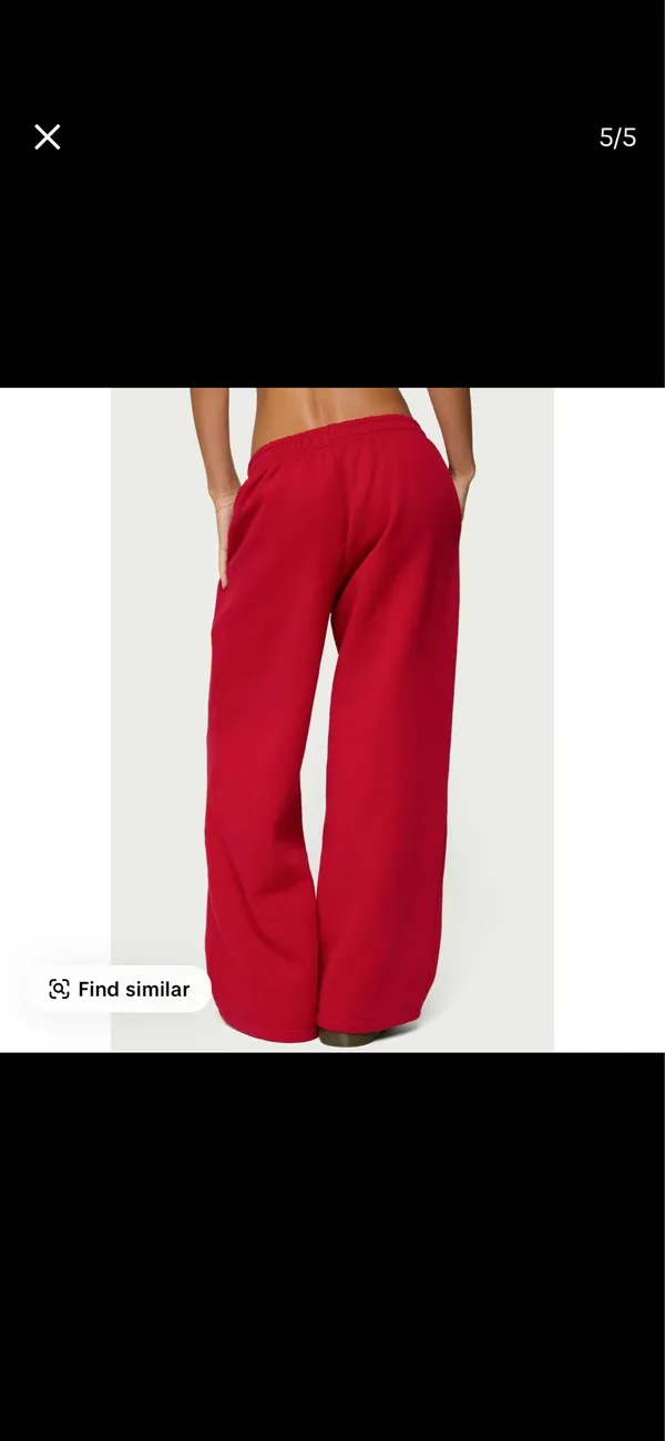 Edikted Red Sweatpants - Image 3