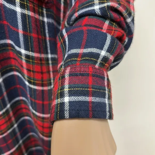 American Eagle Ahh-amazingly Soft Boyfriend Fit Red & Blue Plaid Shirt Sz L - Image 5