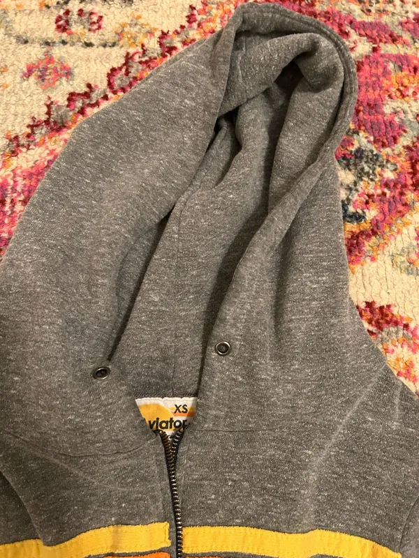 Aviator Nation Grey Zip-Up Hoodie - Image 5