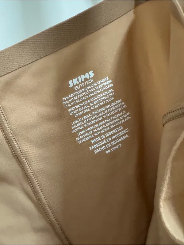 SKIMS Tan Slip Mini Dress with V-Neck - Image 2