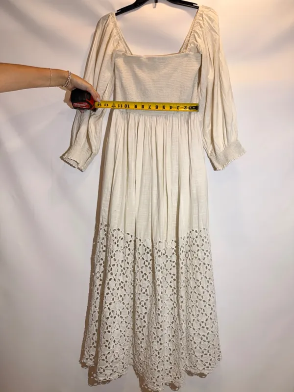 Free People Perfect Storm Black Embroidered Sheer Lace Midi Dress Size M - Image 11