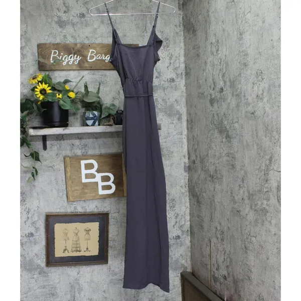 Everly Womens Ruffle Woven Unlined Tie Front Gown 16791797d15df5 Gray S - Image 2