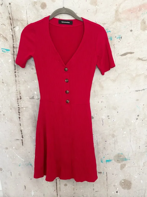 Reformation Rails Cardinal Mini Dress - Image 2