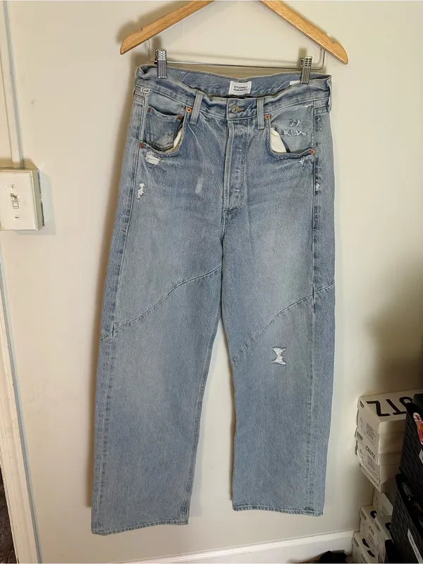 NWOT Citizens of Humanity Ayla Swirl High-Rise Tapered Jeans 28 - Image 2