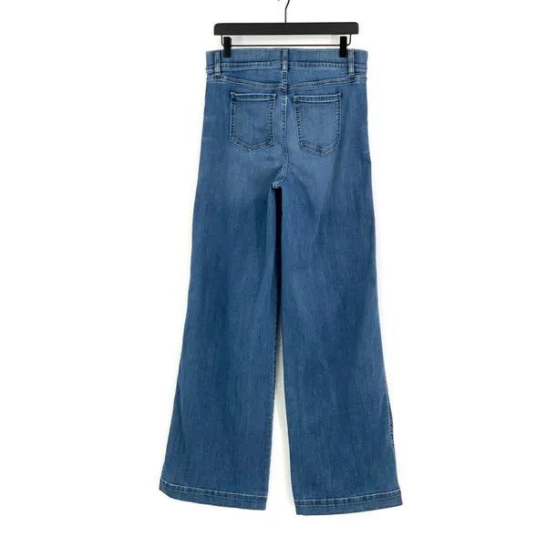 SPANX Seamed Front Wide Leg Jeans Vintage Indigo L - Image 8