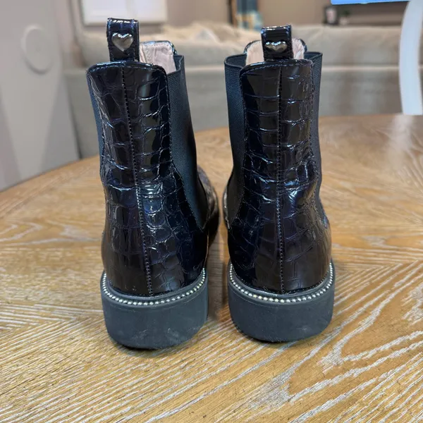 Twin-Set by Simona Barbieri Chelsea Boots Snakeskin Print Black‎ Size 40 US 9 - Image 3