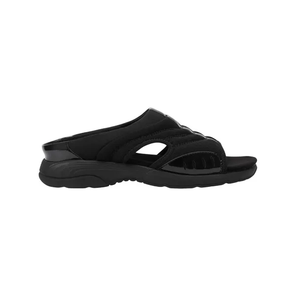 NWT Easy Spirit Traciee Square Toe Casual Flat Sandals Black Patent Multi 7.5WW - Image 5