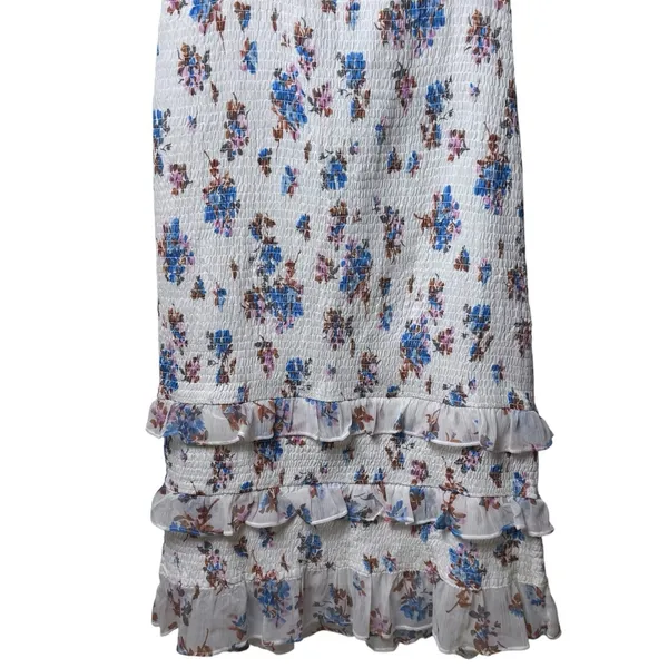 Abercrombie & Fitch Smocked Puff Sleeve Midi Dress Floral Coquette Cottagecore L - Image 8