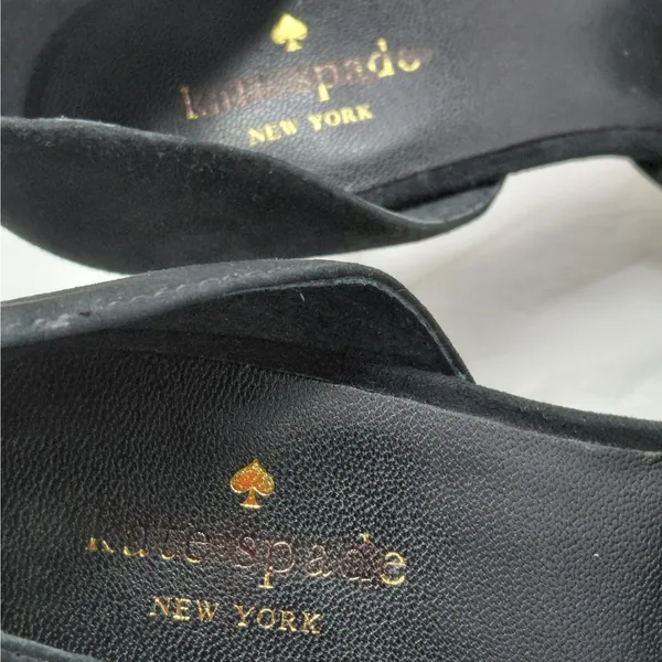 Kate Spade Pumps Size 8.5 Black Suede Coquette Quiet Luxury Heels Wedding Party - Image 9