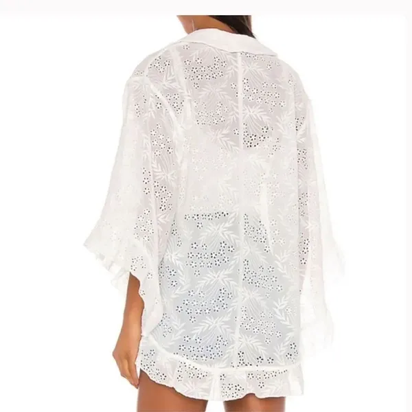 Majorelle Faria Kimono in White embroidery Large - Image 2