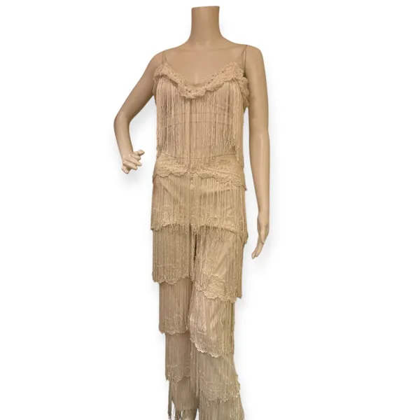 Miss Circle Fringe Set Tan Size XS - Image 7