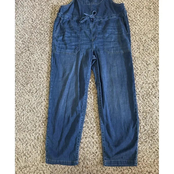 Time and Tru Women's Denim Drawstring‎ Overalls Size Small (4-6) - Image 3