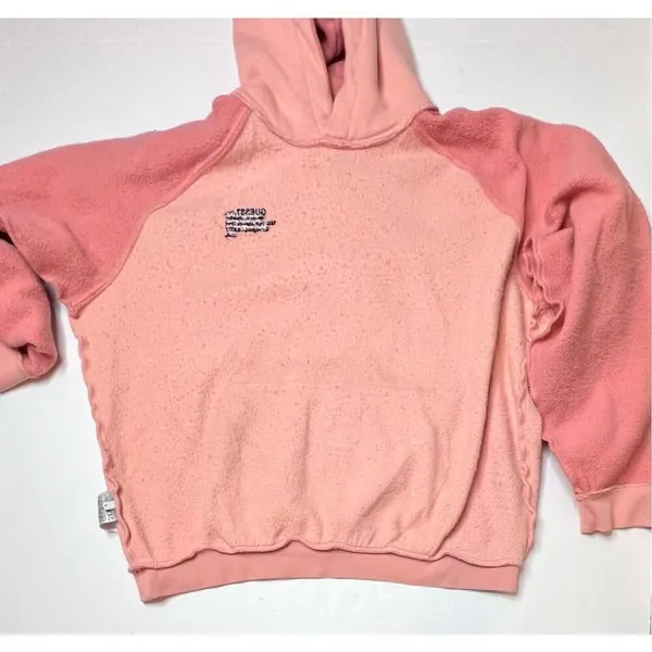 Guess Heavyweight‎ Hooded Sweatshirt Hoodie Unisex Retails $118 Peach Colorblock - Image 10