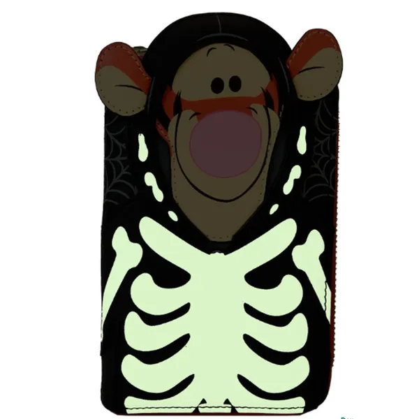 Disney Loungefly Winnie The Pooh Skeleton Tigger Glow in the Dark Wallet NEW - Image 2