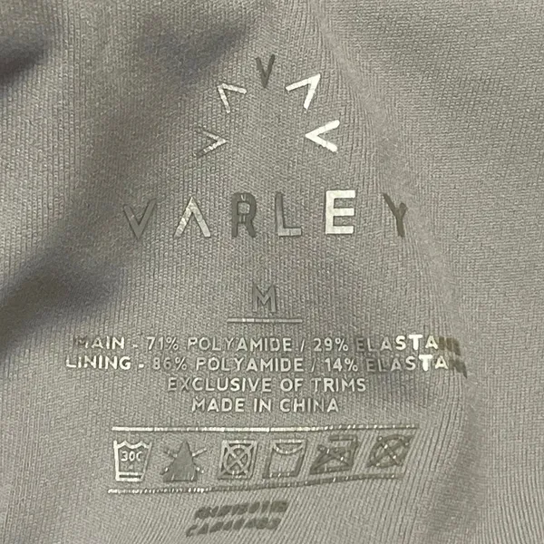Varley Gray Purple Sleeveless Zip Up Yoga Athletic Crop Top Sports Bra Size M - Image 4