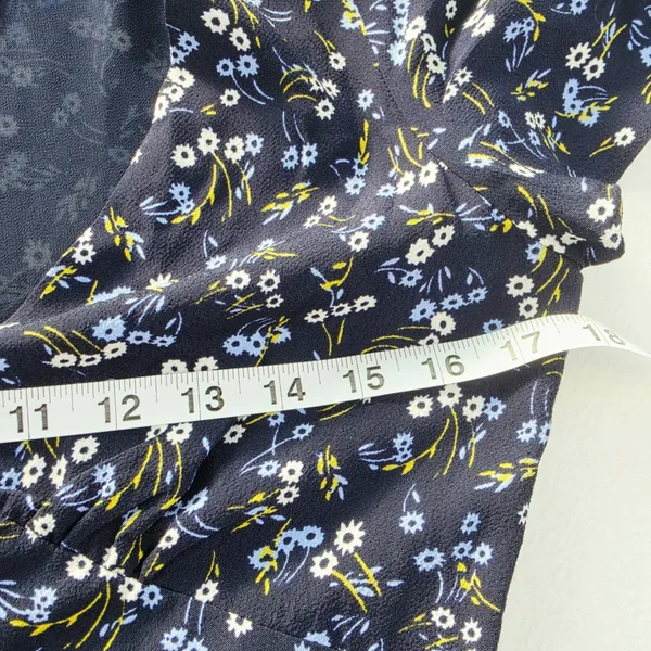 Madewell Seamed Flutter Sleeve Maxi Dress Navy Floral V-Neck NU512 Size 0 - Image 8