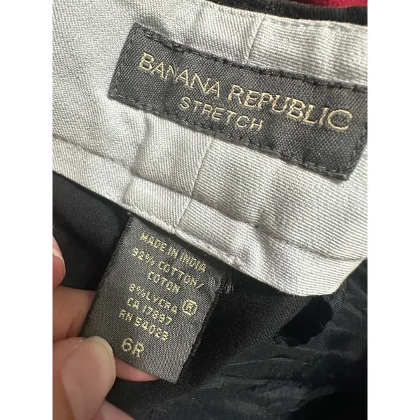 Banana Republic Vintage Essential Stretch Trouser Black Straight Leg Pants‎ 6R - Image 5