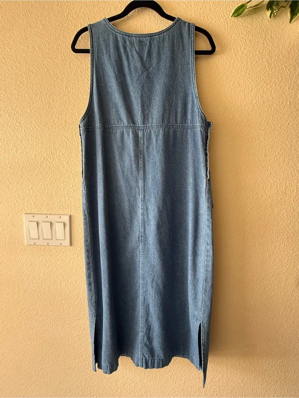 Vintage Blue J. Denim Pinafore Overall Junper Dress - Small - Image 3