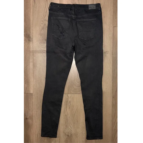 Pre-Owned American Eagle Super Hi-Rise Jegging Next Level Stretch Black Size 8 - Image 2