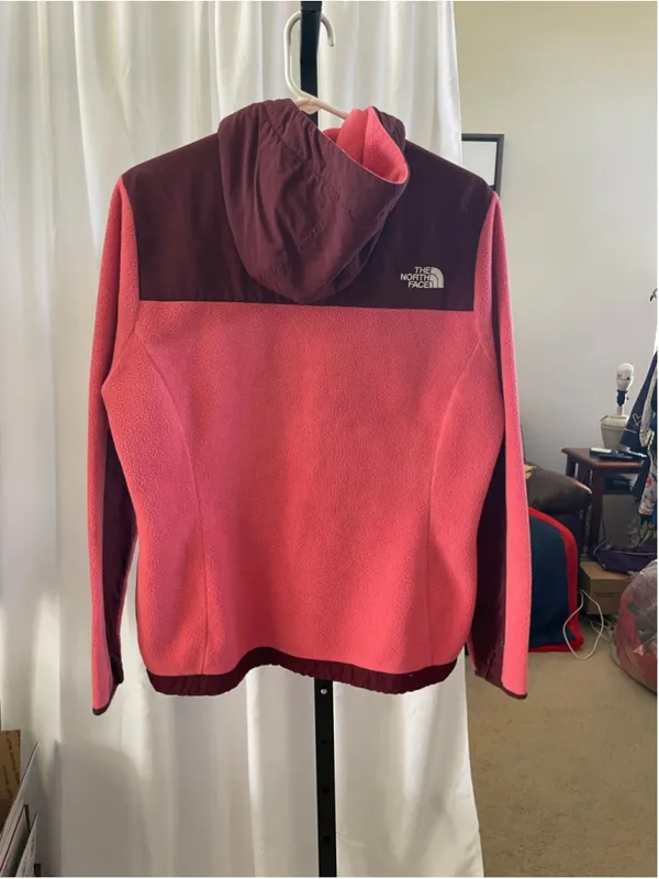Women's The North Face Fleece Jacket Medium Pink Burgundy - Image 2