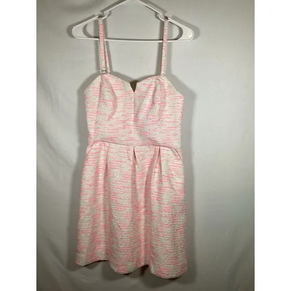 Anthropologie Moulinette Soeurs Tweed Pasteque Dress Size 6‎ White Pink Wedding - Image 4