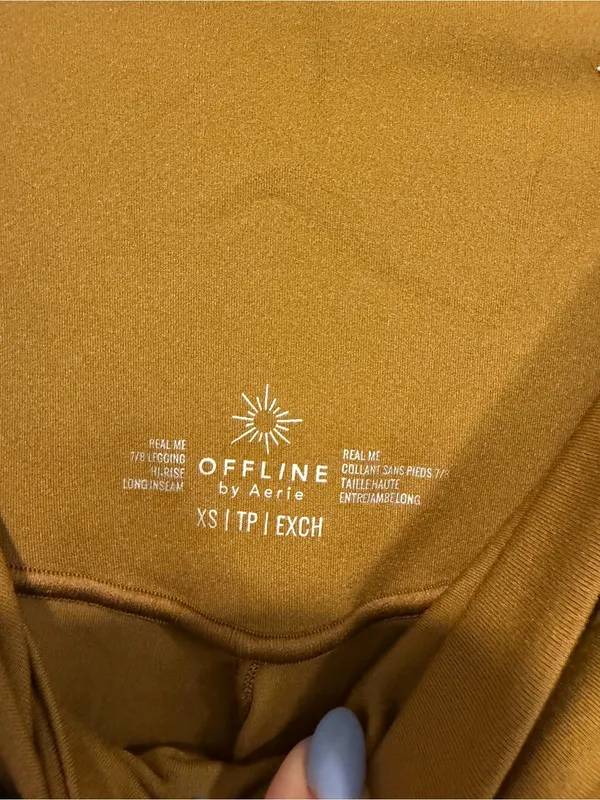 High-Waist‎ Mustard Aerie crossover Leggings - Image 2