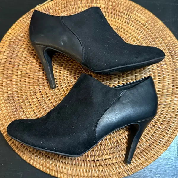 Dexflex Comfort Black Leather Shoes ankle boots heels 9W - Image 6