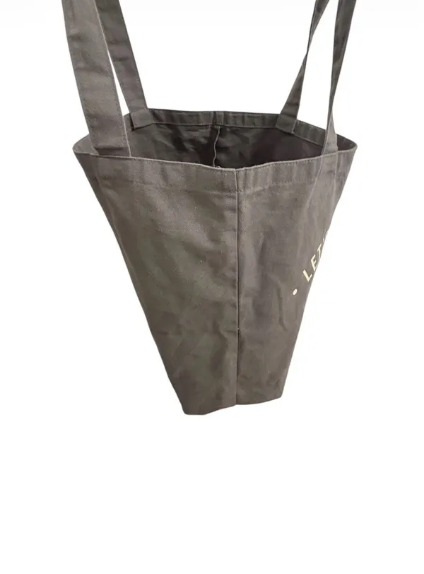 Grey Graphic Tote with Bear “LETS HIBERNATE” Gray - Image 3