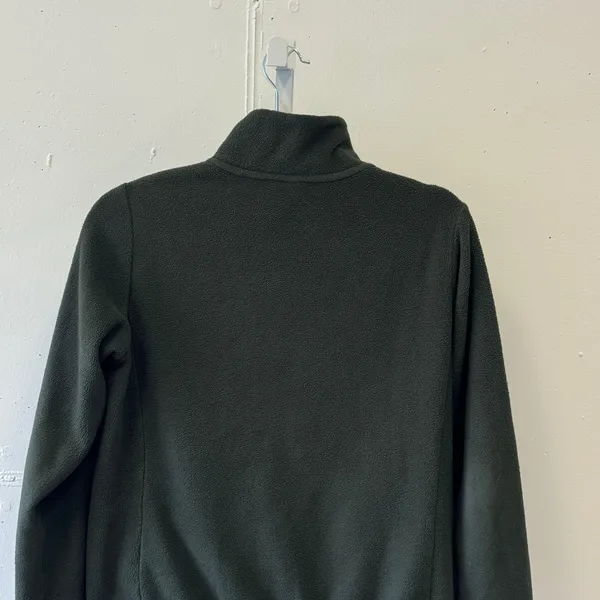 Uniqlo Women's‎ Fleece Full Zip Jacket Forest Green Med 241-151414 Stand Collar - Image 5