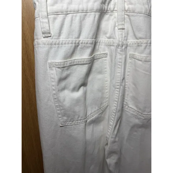 MADEWELL Straight Leg Denim Jeans Overalls Women Size SMALL White - Image 9