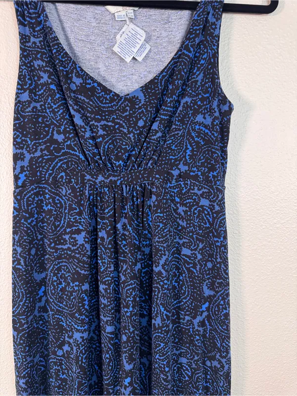 Boden Blue Black Printed Mini Dress Womens 8P Stretch Comfort Sleeveless Casual - Image 11