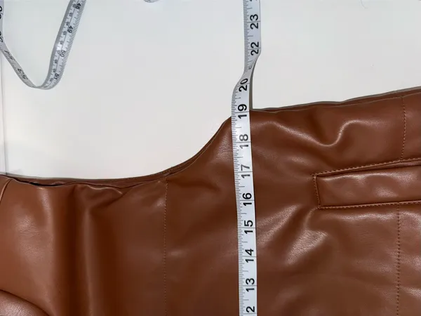 Maurices Faux Leather Vest Cognac Brown Collared Puffer - Image 9