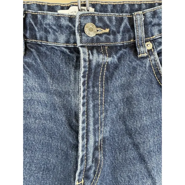 Zara Jeans Womens Blue Size 6 Denim Flare High Rise Raw Hem Medium Wash - Image 4
