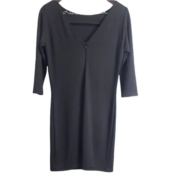 Amanda Uprichard Black 3/4 Sleeve Cocktail‎ Party Dress Size Large - Image 3