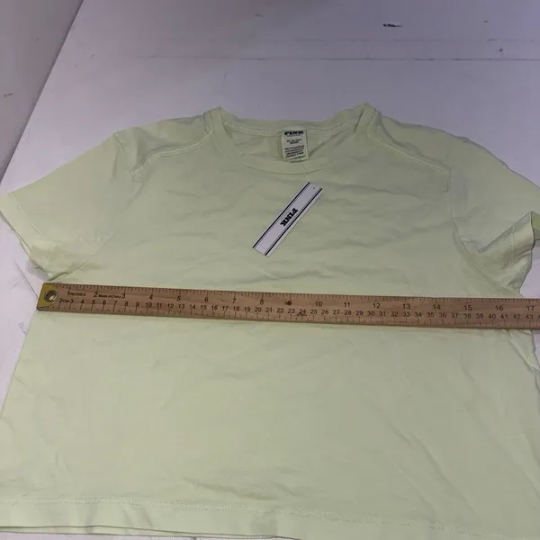 Victoria's Secret VS PINK Cotton Basic Light Green Crop Top Tee Shirt Sz XS NWT - Image 11