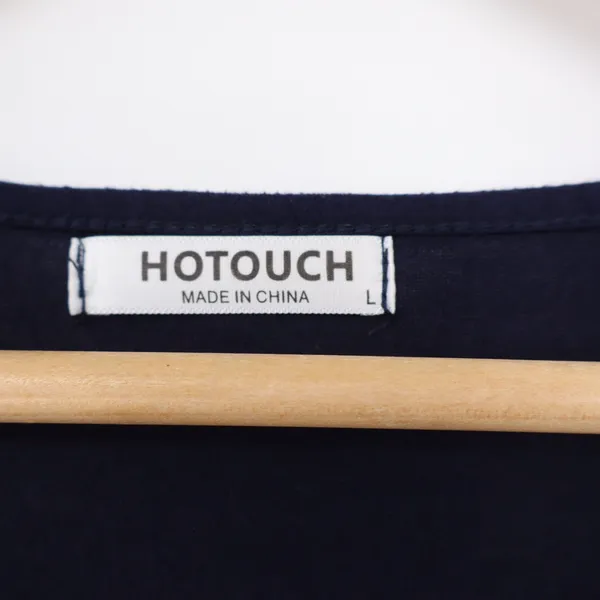 Hotouch Womens Navy Blue Tiered V-Neck Flutter Sleeve T-Shirt Dress Size L - Image 3
