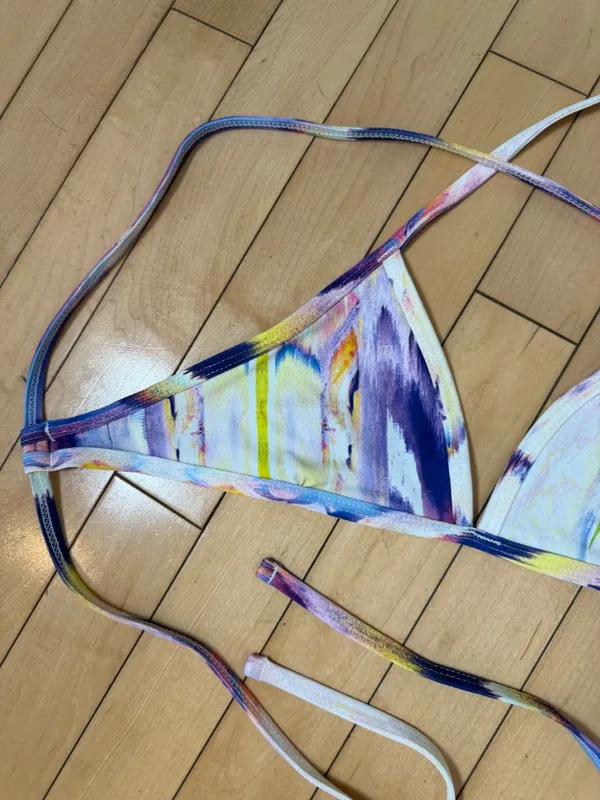 JOLYN Bikini Top Swimsuit Swim Watercolor Print Size Small - Image 4