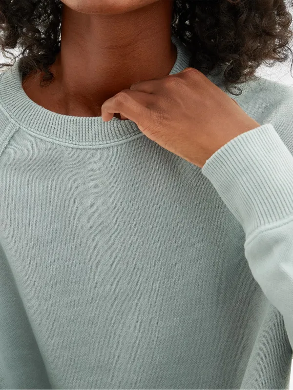 Aerie Cropped Crew Neck Sweatshirt Blue - Image 3