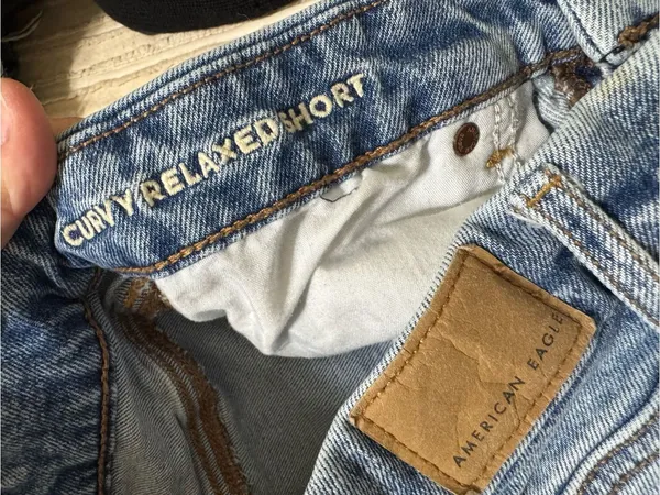 American Eagle Outfitters Curvy Relaxed Strigid Distressed Denim Shorts - Image 3