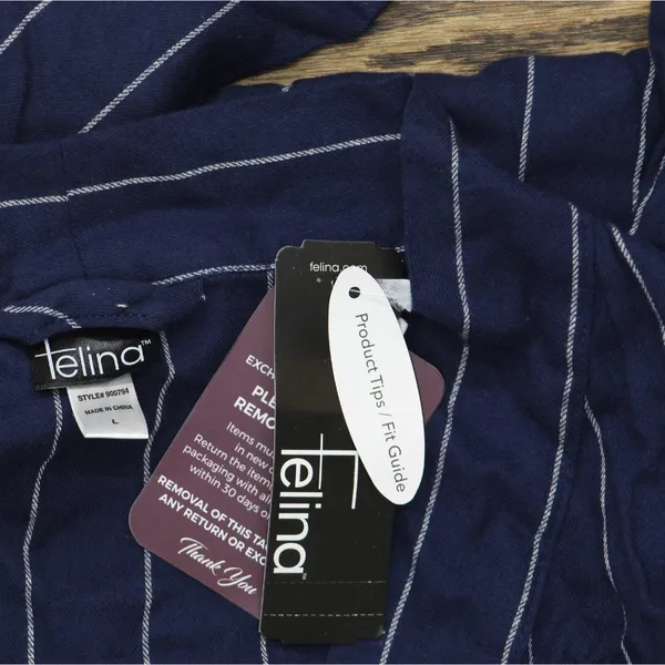NEW Felina Womens Mirielle Robe Peacoat 900794 Navy Blue L - Image 3