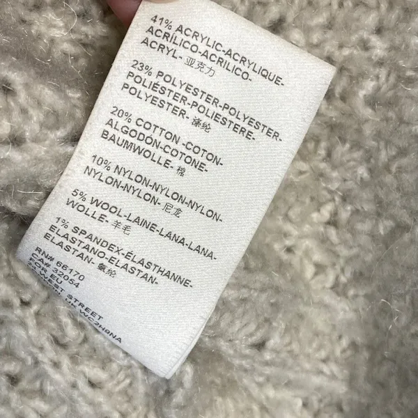 Anthropologie‎ Open Knit Cardigan Waffle Knit Cozy Layering Neutral Size M - Image 4