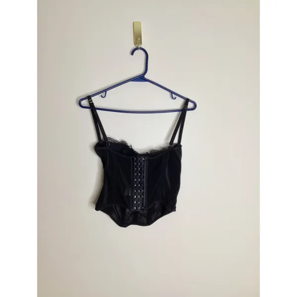 Dealmore Corset Top Women M Black Excellent Lace Mesh Sheer Underwire Boning - Image 2