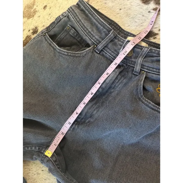 Sezane Black Wash Wide Leg Jeans Flower Embroidered Size 36 US 4 - Image 6