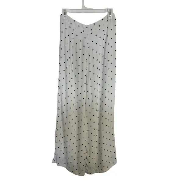 NWT Olivaceous Wide Leg White Black Polka Dot Lightweight Pants Medium Retro - Image 2