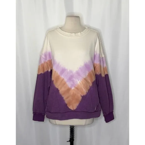 FP Movement FREE PEOPLE‎ Ombre Metti Crew Sweatshirt Shirt Ombre Tie Dye Small - Image 2